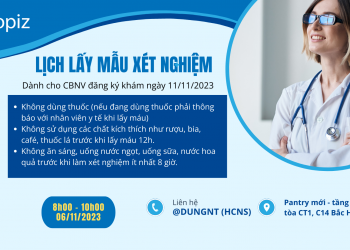 Lịch lấy mẫu xét nghiệm – khám sức khỏe định kỳ năm 2023