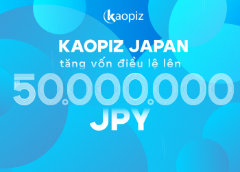 Kaopiz Japan nâng vốn điều lệ lên 50 triệu JPY