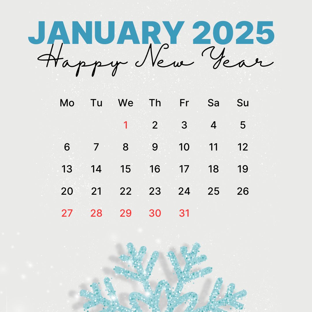 White and Blue Elegant Minimalist January 2025 Calendar Instagram Story