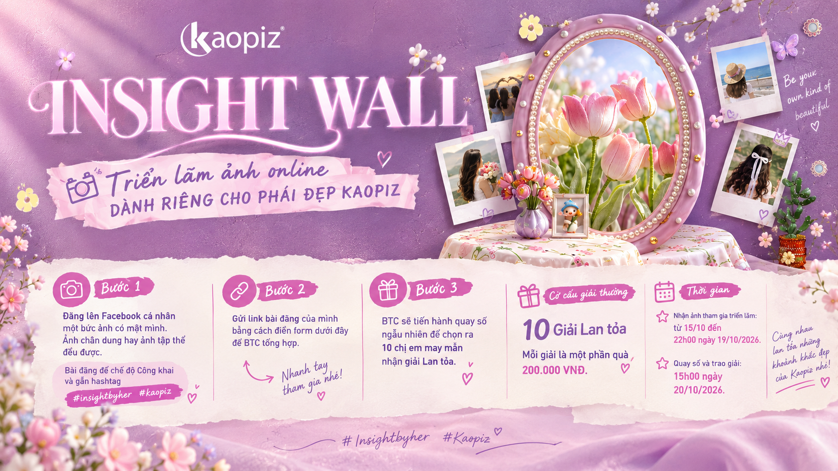 Kaopiz Insight Wall Floral Collage 1